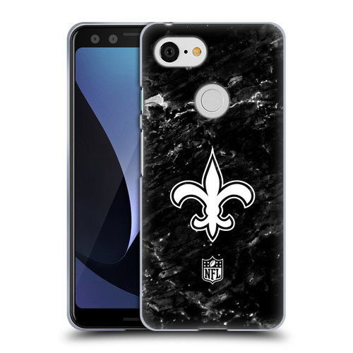 NFL New Orleans Saints Artwork Marble Soft Gel Case for Google Pixel 3