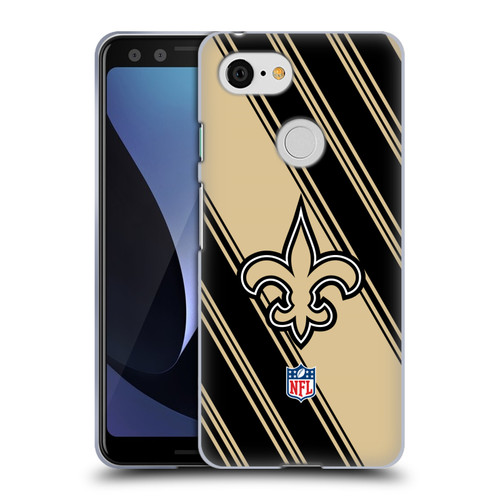 NFL New Orleans Saints Artwork Stripes Soft Gel Case for Google Pixel 3