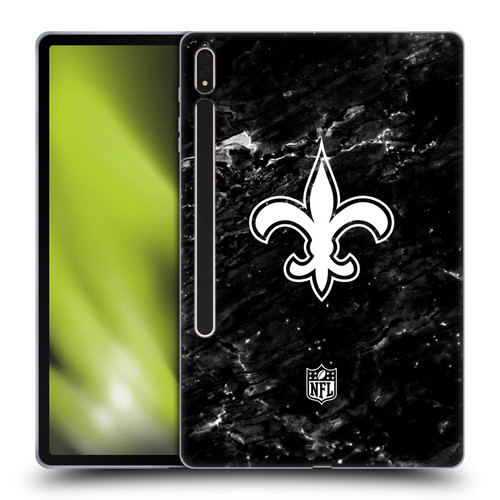 NFL New Orleans Saints Artwork Marble Soft Gel Case for Samsung Galaxy Tab S8 Plus