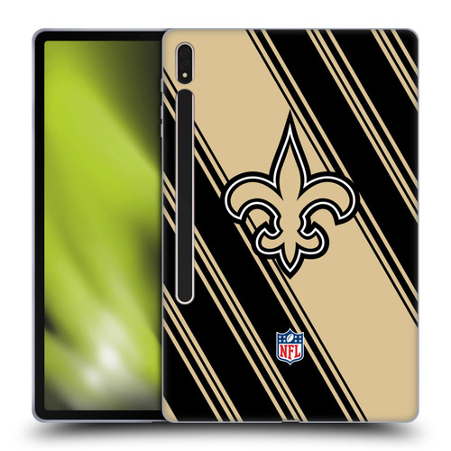NFL New Orleans Saints Artwork Stripes Soft Gel Case for Samsung Galaxy Tab S8 Plus