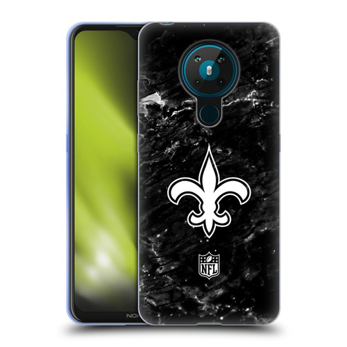 NFL New Orleans Saints Artwork Marble Soft Gel Case for Nokia 5.3