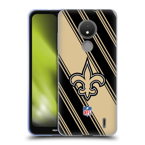 NFL New Orleans Saints Artwork Stripes Soft Gel Case for Nokia C21