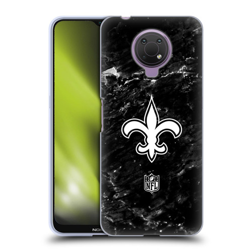 NFL New Orleans Saints Artwork Marble Soft Gel Case for Nokia G10