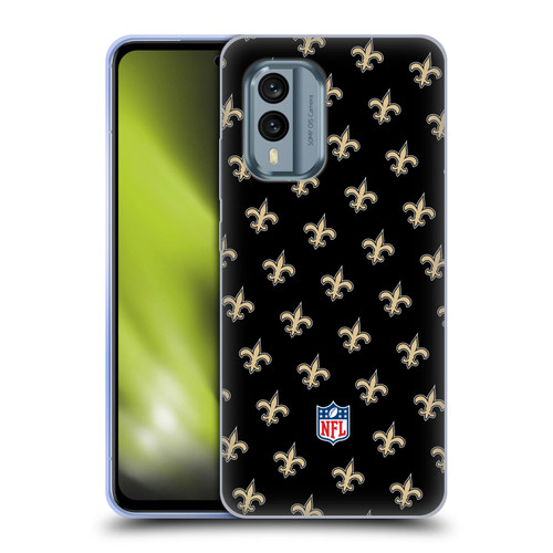 NFL New Orleans Saints Artwork Patterns Soft Gel Case for Nokia X30