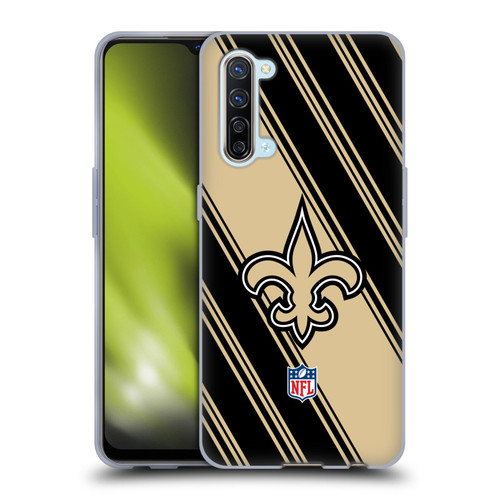 NFL New Orleans Saints Artwork Stripes Soft Gel Case for OPPO Find X2 Lite 5G