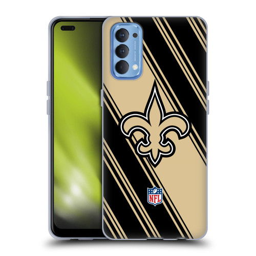 NFL New Orleans Saints Artwork Stripes Soft Gel Case for OPPO Reno 4 5G