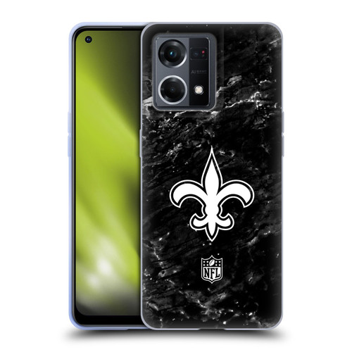 NFL New Orleans Saints Artwork Marble Soft Gel Case for OPPO Reno8 4G