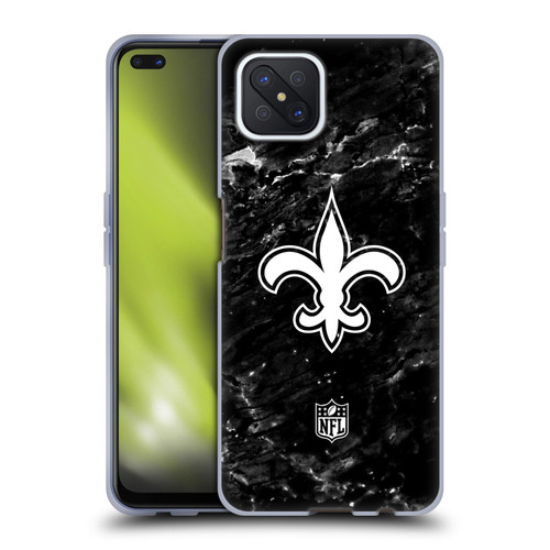 NFL New Orleans Saints Artwork Marble Soft Gel Case for OPPO Reno4 Z 5G