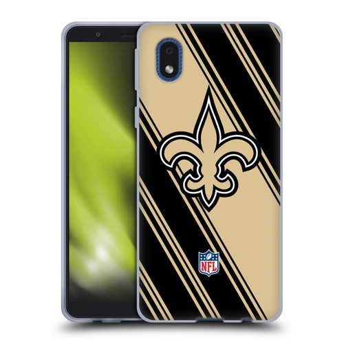 NFL New Orleans Saints Artwork Stripes Soft Gel Case for Samsung Galaxy A01 Core (2020)