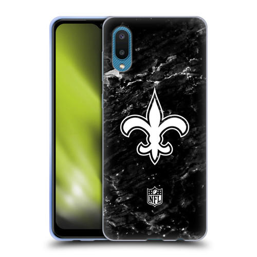 NFL New Orleans Saints Artwork Marble Soft Gel Case for Samsung Galaxy A02/M02 (2021)