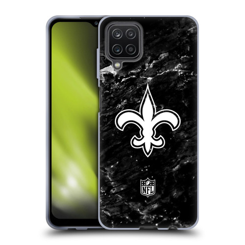 NFL New Orleans Saints Artwork Marble Soft Gel Case for Samsung Galaxy A12 (2020)
