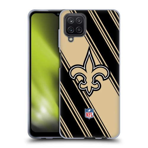 NFL New Orleans Saints Artwork Stripes Soft Gel Case for Samsung Galaxy A12 (2020)