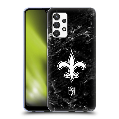 NFL New Orleans Saints Artwork Marble Soft Gel Case for Samsung Galaxy A32 (2021)