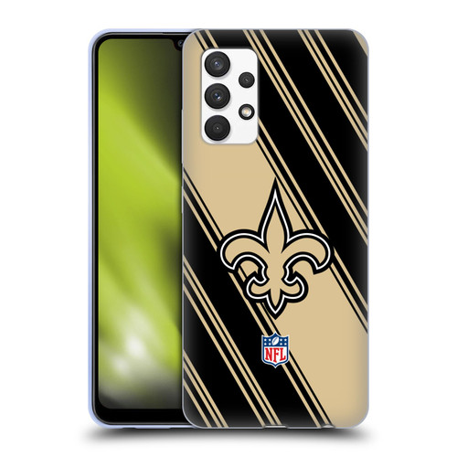 NFL New Orleans Saints Artwork Stripes Soft Gel Case for Samsung Galaxy A32 (2021)