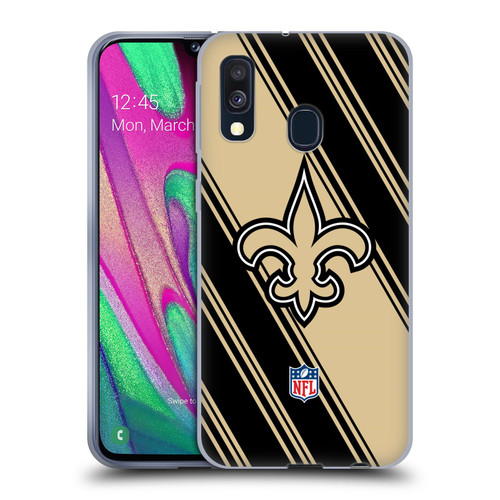 NFL New Orleans Saints Artwork Stripes Soft Gel Case for Samsung Galaxy A40 (2019)