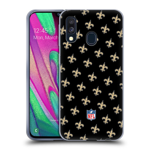 NFL New Orleans Saints Artwork Patterns Soft Gel Case for Samsung Galaxy A40 (2019)