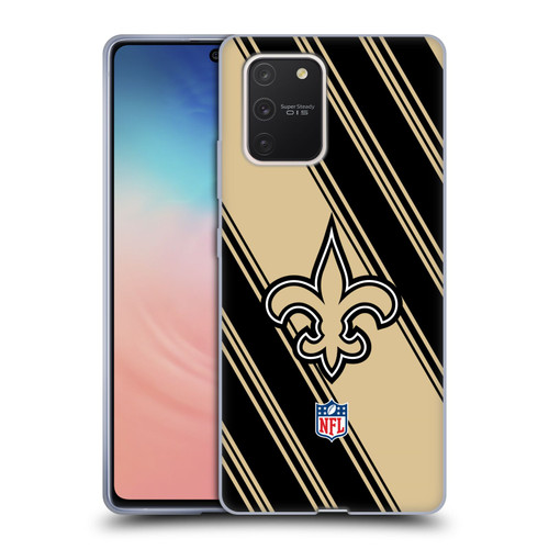 NFL New Orleans Saints Artwork Stripes Soft Gel Case for Samsung Galaxy S10 Lite