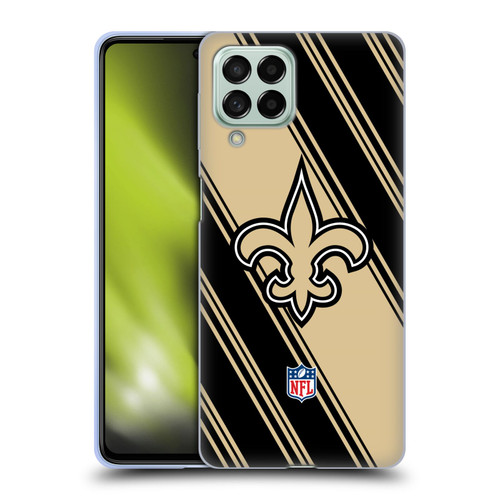 NFL New Orleans Saints Artwork Stripes Soft Gel Case for Samsung Galaxy M53 (2022)