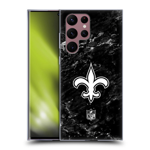 NFL New Orleans Saints Artwork Marble Soft Gel Case for Samsung Galaxy S22 Ultra 5G