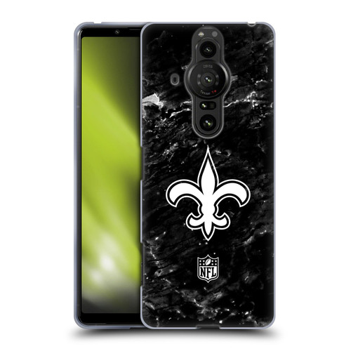 NFL New Orleans Saints Artwork Marble Soft Gel Case for Sony Xperia Pro-I
