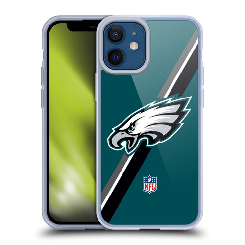 NFL Philadelphia Eagles Logo Stripes Soft Gel Case for Apple iPhone 12 Mini