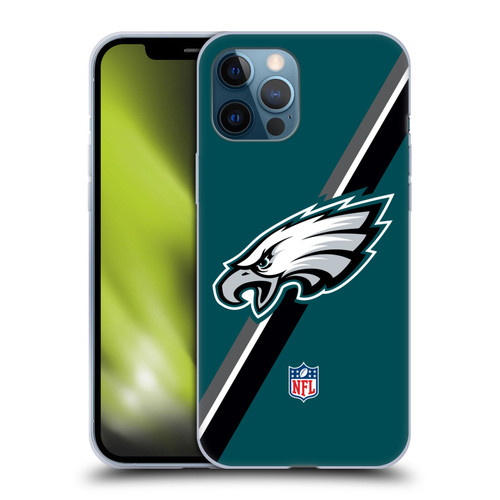 NFL Philadelphia Eagles Logo Stripes Soft Gel Case for Apple iPhone 12 Pro Max