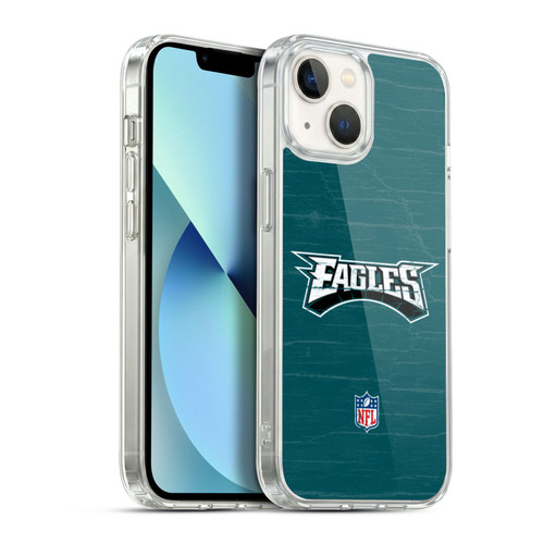 NFL Philadelphia Eagles Logo Distressed Look Soft Gel Case for Apple iPhone 13