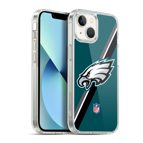 NFL Philadelphia Eagles Logo Stripes Soft Gel Case for Apple iPhone 13