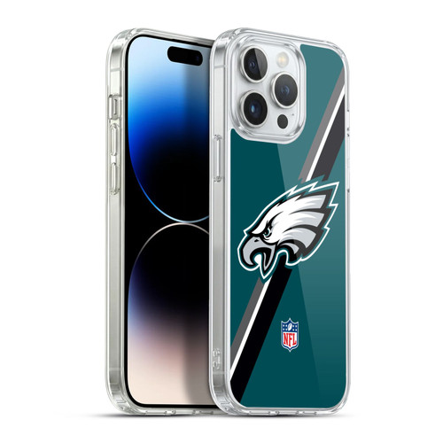 NFL Philadelphia Eagles Logo Stripes Soft Gel Case for Apple iPhone 13 Pro Max