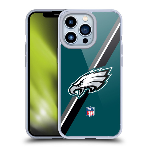 NFL Philadelphia Eagles Logo Stripes Soft Gel Case for Apple iPhone 13 Pro
