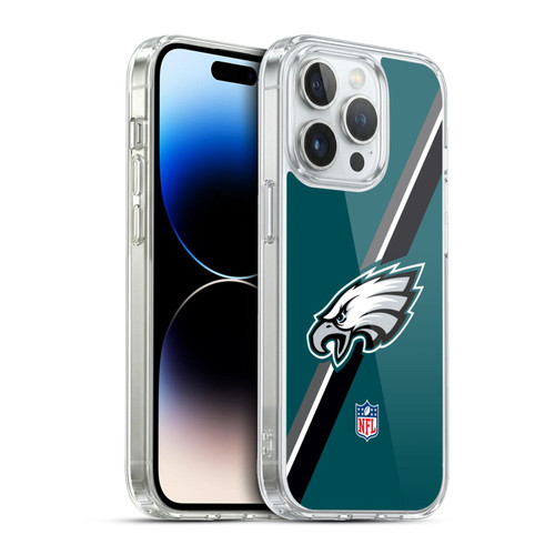 NFL Philadelphia Eagles Logo Stripes Soft Gel Case for Apple iPhone 13 Pro