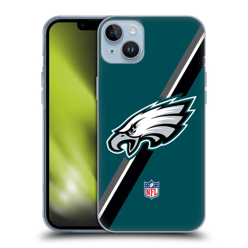 NFL Philadelphia Eagles Logo Stripes Soft Gel Case for Apple iPhone 14 Plus