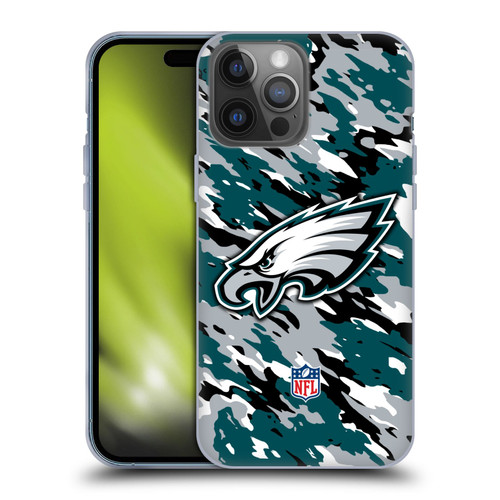 NFL Philadelphia Eagles Logo Camou Soft Gel Case for Apple iPhone 14 Pro Max