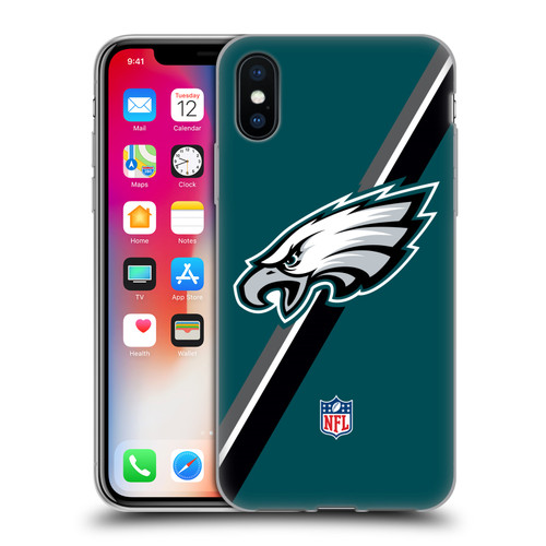 NFL Philadelphia Eagles Logo Stripes Soft Gel Case for Apple iPhone X / iPhone XS