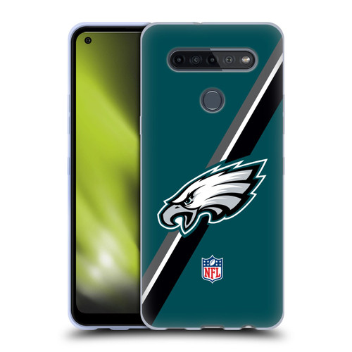 NFL Philadelphia Eagles Logo Stripes Soft Gel Case for LG K51S