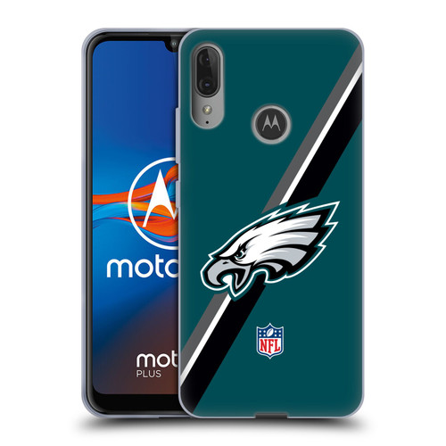 NFL Philadelphia Eagles Logo Stripes Soft Gel Case for Motorola Moto E6 Plus
