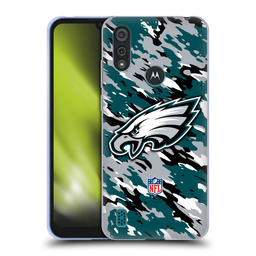 NFL Philadelphia Eagles Logo Camou Soft Gel Case for Motorola Moto E6s (2020)