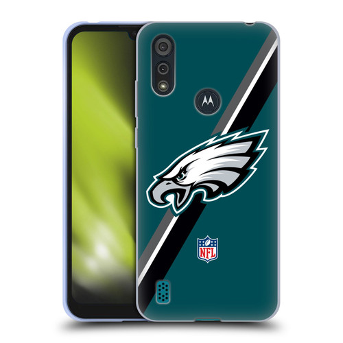 NFL Philadelphia Eagles Logo Stripes Soft Gel Case for Motorola Moto E6s (2020)