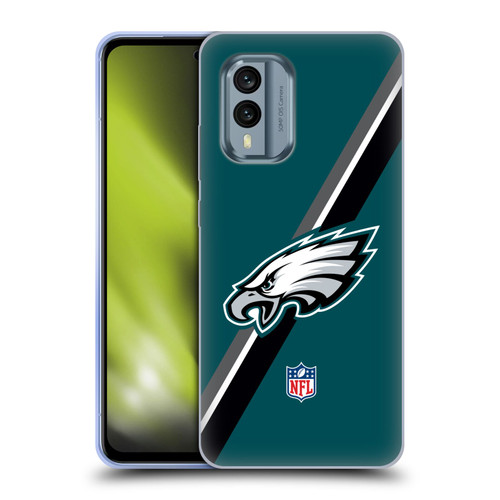 NFL Philadelphia Eagles Logo Stripes Soft Gel Case for Nokia X30