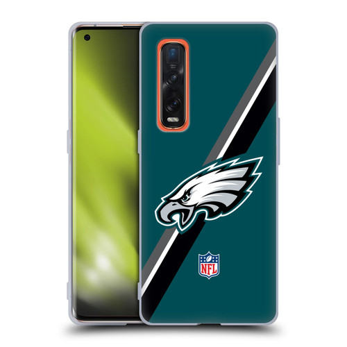 NFL Philadelphia Eagles Logo Stripes Soft Gel Case for OPPO Find X2 Pro 5G