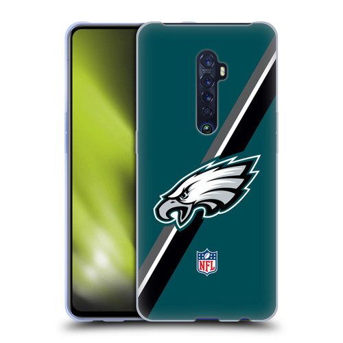 NFL Philadelphia Eagles Logo Stripes Soft Gel Case for OPPO Reno 2