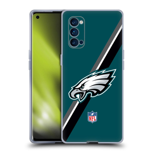 NFL Philadelphia Eagles Logo Stripes Soft Gel Case for OPPO Reno 4 Pro 5G