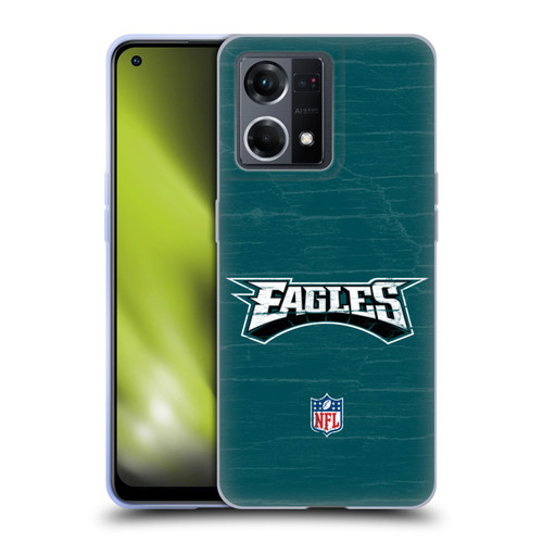 NFL Philadelphia Eagles Logo Distressed Look Soft Gel Case for OPPO Reno8 4G