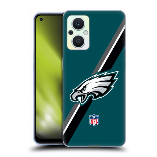 NFL Philadelphia Eagles Logo Stripes Soft Gel Case for OPPO Reno8 Lite