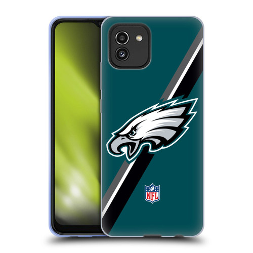 NFL Philadelphia Eagles Logo Stripes Soft Gel Case for Samsung Galaxy A03 (2021)