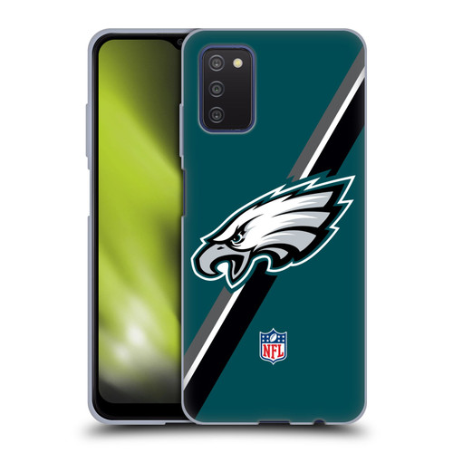 NFL Philadelphia Eagles Logo Stripes Soft Gel Case for Samsung Galaxy A03s (2021)