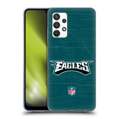 NFL Philadelphia Eagles Logo Distressed Look Soft Gel Case for Samsung Galaxy A32 (2021)