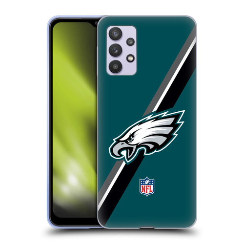 NFL Philadelphia Eagles Logo Stripes Soft Gel Case for Samsung Galaxy A32 5G / M32 5G (2021)