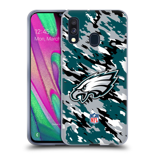 NFL Philadelphia Eagles Logo Camou Soft Gel Case for Samsung Galaxy A40 (2019)