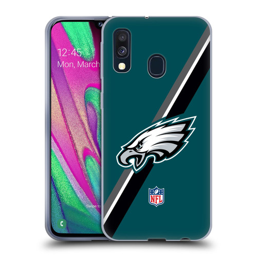 NFL Philadelphia Eagles Logo Stripes Soft Gel Case for Samsung Galaxy A40 (2019)